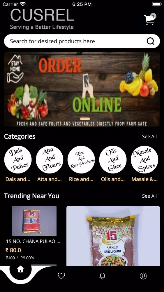 Ảnh chụp màn hình của Cusrel - Online Grocery Store