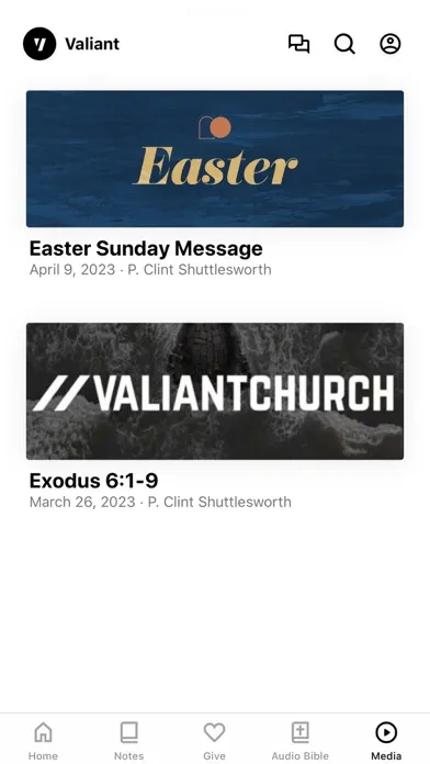 Capturas de pantalla de Valiant Church App