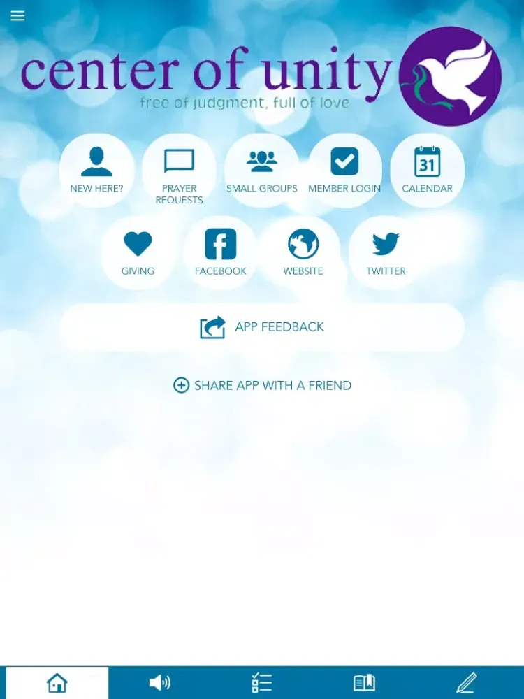Tangkapan layar Center of Unity iPad 