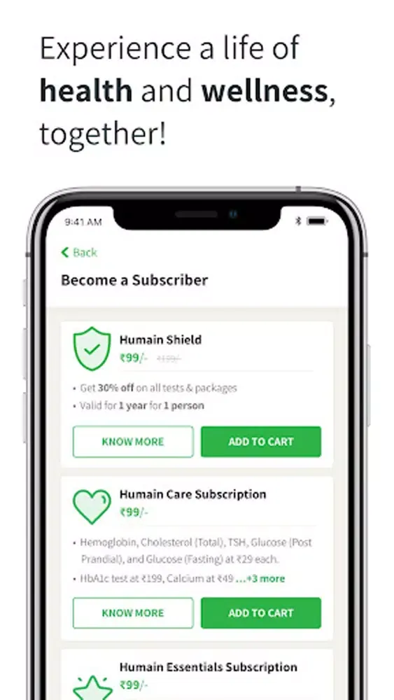 Humain Health Screenshots