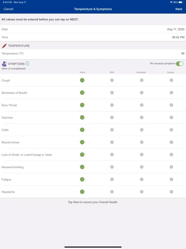 ภาพหน้าจอของ Blugold Protocol iPad 