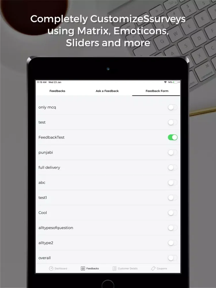 Customer Survey App iPad 應用截圖