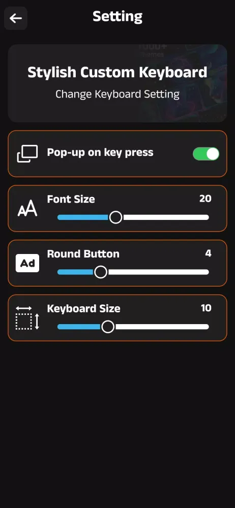 Stylish Custom Keyboard Screenshots