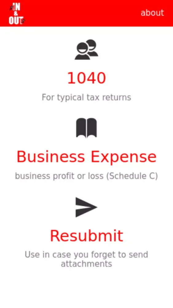 Ảnh chụp màn hình của In and Out Tax Refund