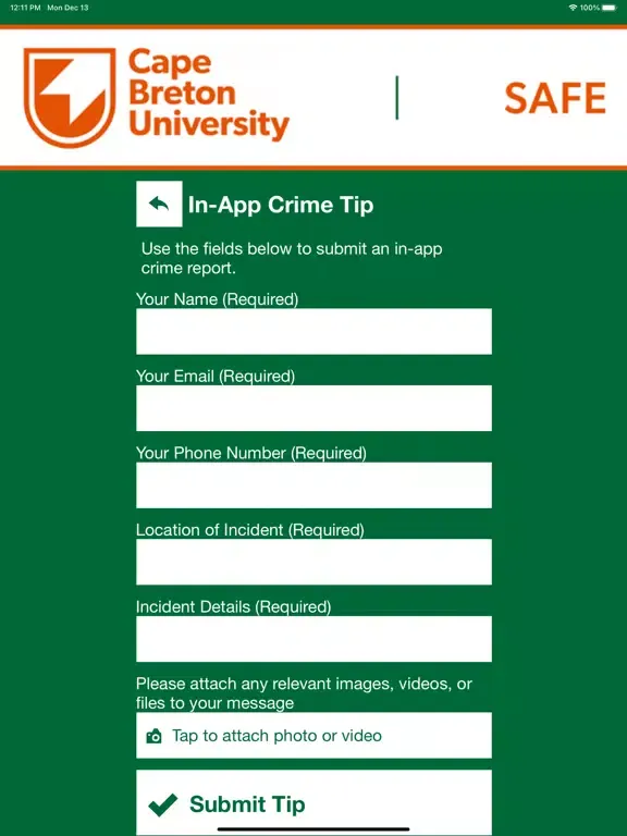 CBU SAFE iPad  স্ক্রিনশট