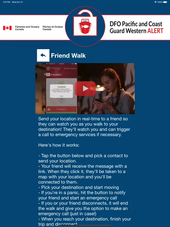 DFO/CCG Pac-West Alert iPad  Screenshots