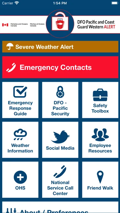 DFO/CCG Pac-West Alert Screenshots