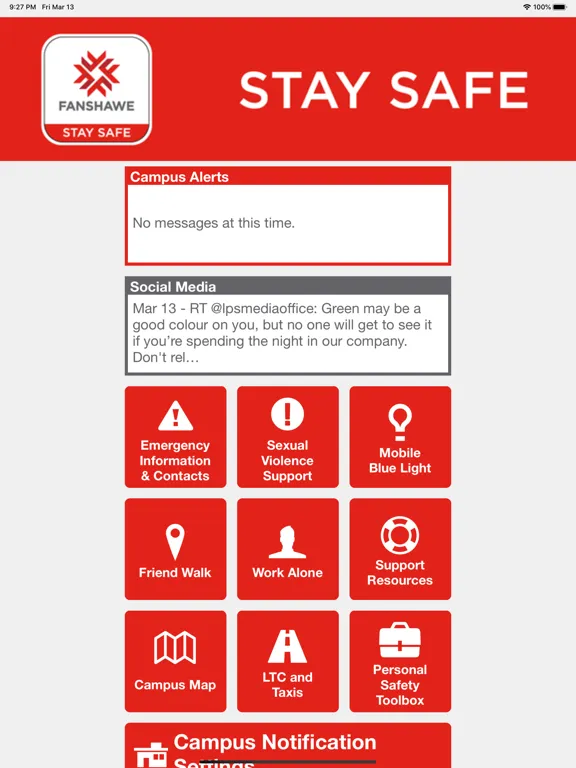 Скриншоты Fanshawe Stay Safe iPad 