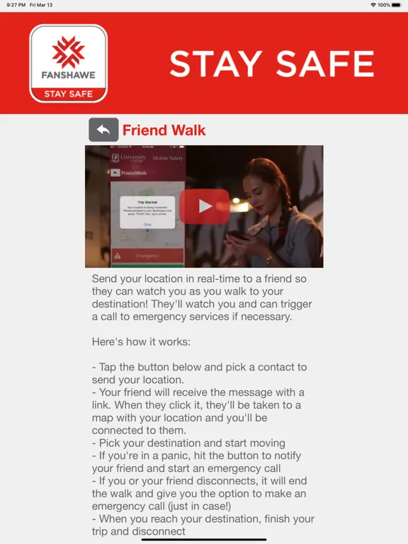 Скриншоты Fanshawe Stay Safe iPad 