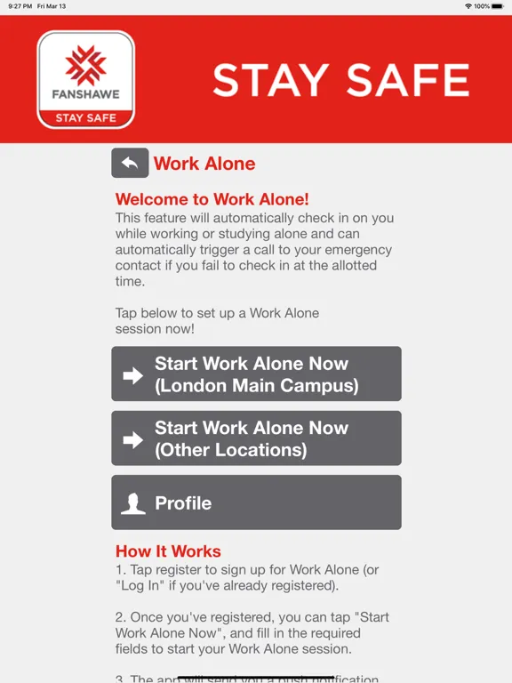 Скриншоты Fanshawe Stay Safe iPad 