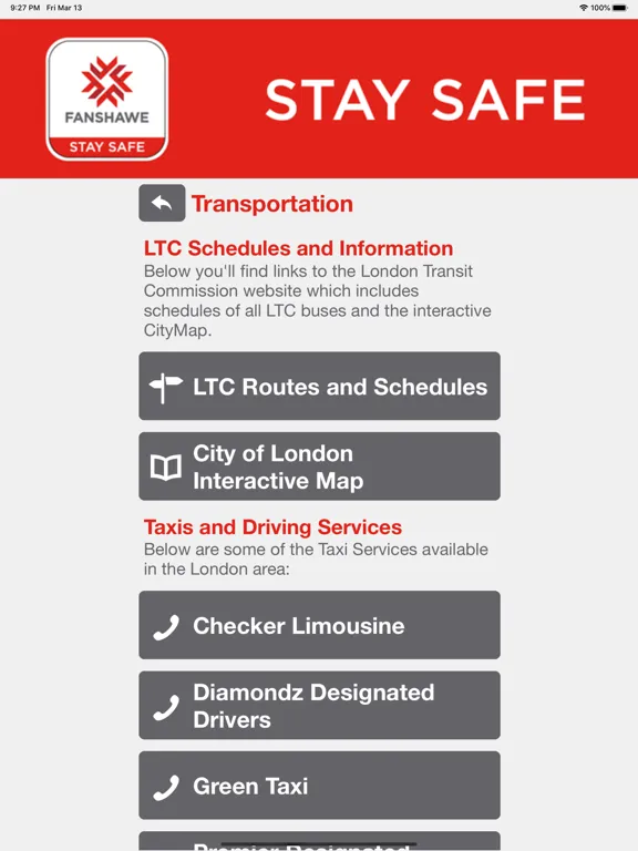 Скриншоты Fanshawe Stay Safe iPad 
