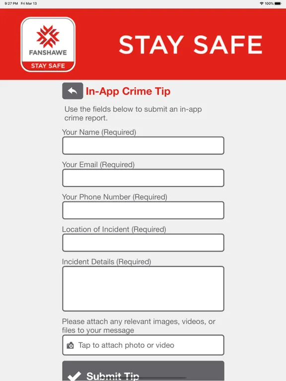 Скриншоты Fanshawe Stay Safe iPad 