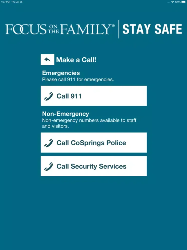 Zrzuty ekranu Stay Safe - FOTF iPad 