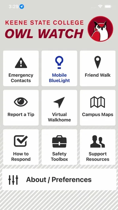 OWL WATCH Keene State College 스크린샷