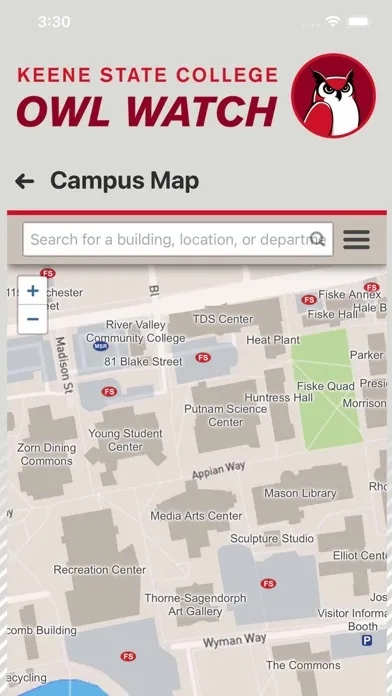 OWL WATCH Keene State College 스크린샷