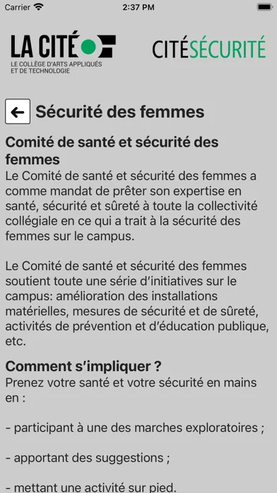 Captures d'écran de Cité Sécurité