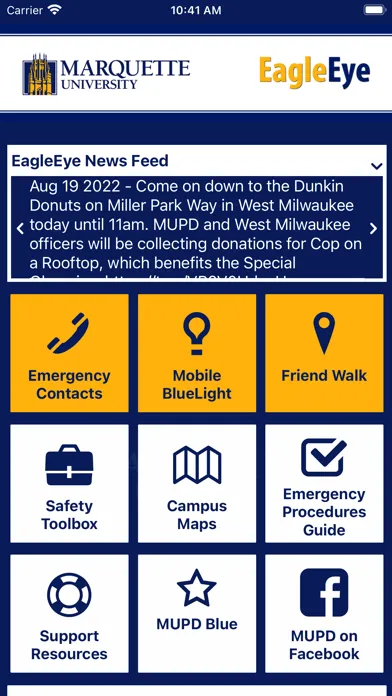 Capturas de tela do EagleEye -Marquette University