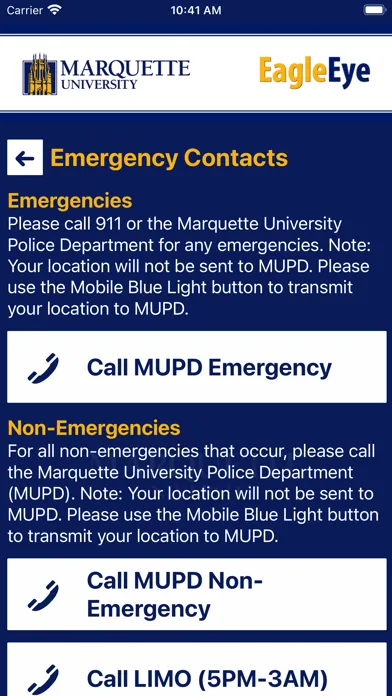 Capturas de tela do EagleEye -Marquette University