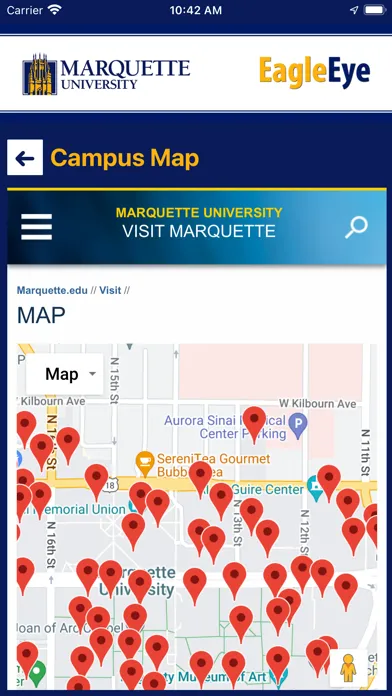 Capturas de tela do EagleEye -Marquette University