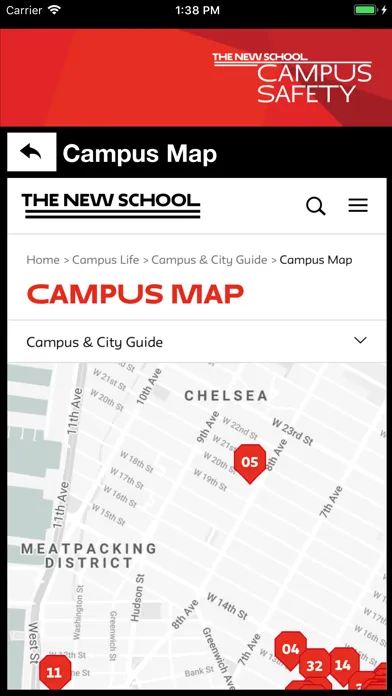 Captures d'écran de Campus Safety - The New School