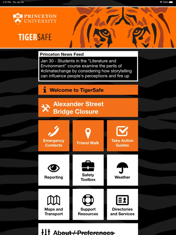Ảnh chụp màn hình của TigerSafe - Princeton iPad 