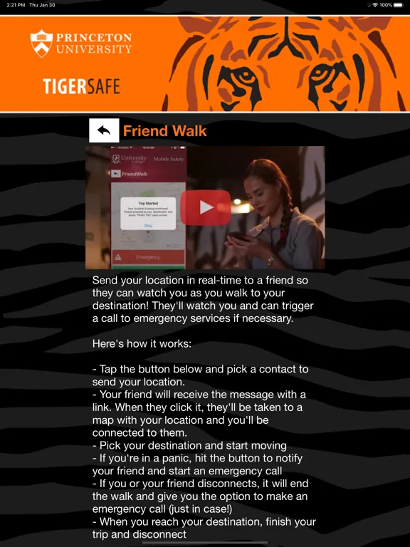 Ảnh chụp màn hình của TigerSafe - Princeton iPad 