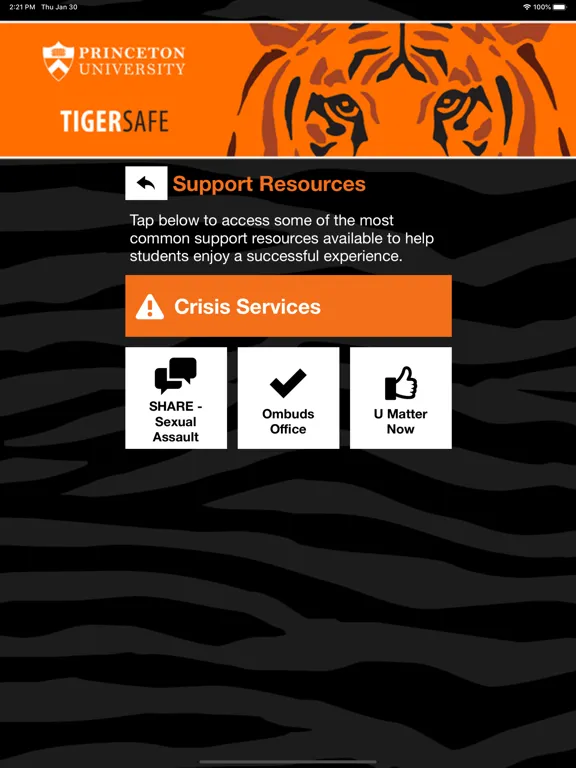 Ảnh chụp màn hình của TigerSafe - Princeton iPad 