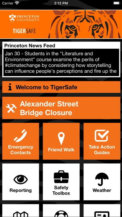 Ảnh chụp màn hình của TigerSafe - Princeton