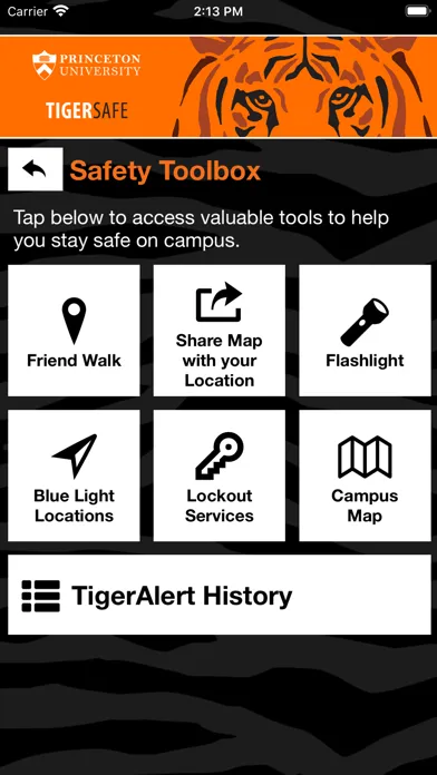Ảnh chụp màn hình của TigerSafe - Princeton