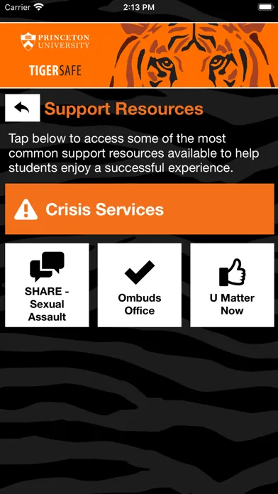 Ảnh chụp màn hình của TigerSafe - Princeton