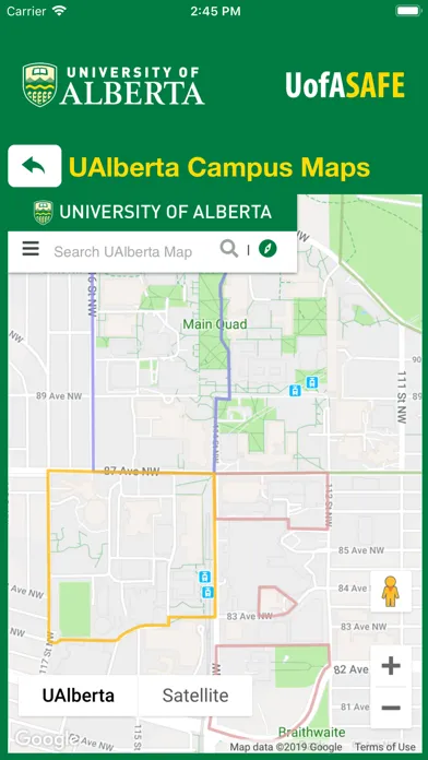 Ảnh chụp màn hình của UofA Safe