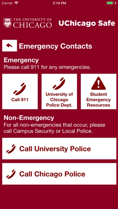 UChicago Safe Screenshots