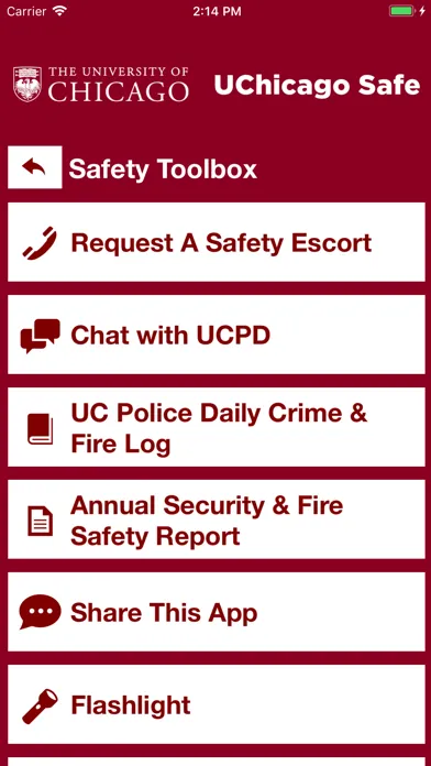 UChicago Safe Screenshots