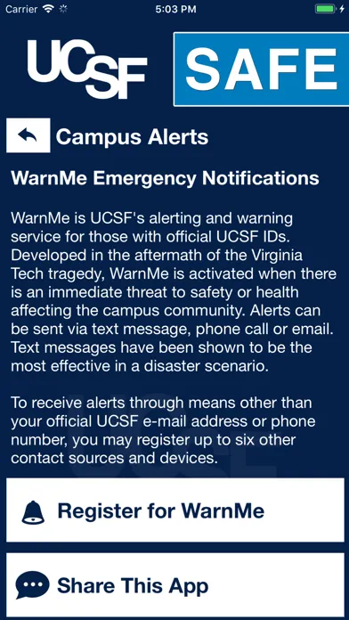 UCSF Safe Screenshots
