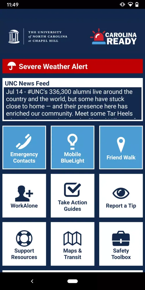 UNC Carolina Ready Safety应用截图