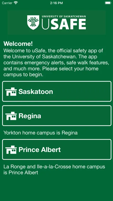 uSafe - Uni of Saskatchewan應用截圖