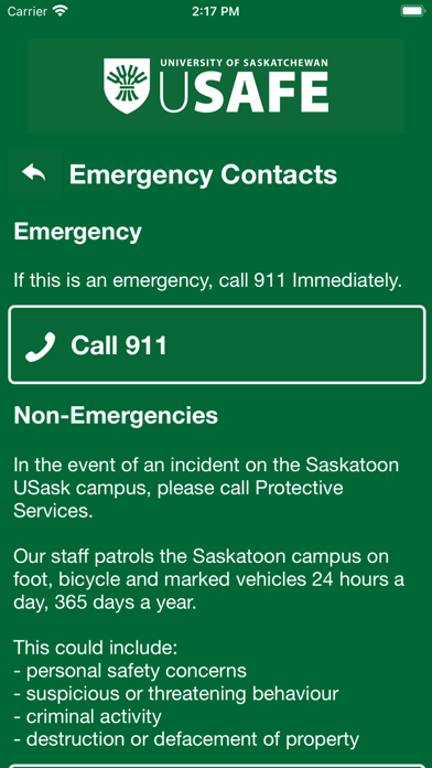 uSafe - Uni of Saskatchewan 스크린샷