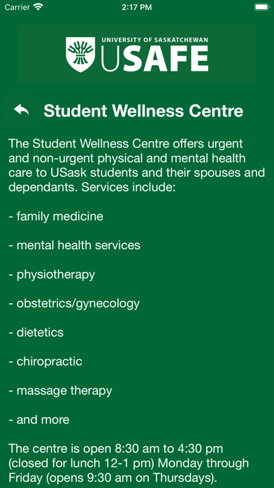 uSafe - Uni of Saskatchewan 스크린샷