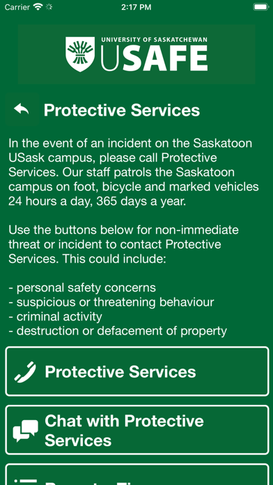 uSafe - Uni of Saskatchewan 스크린샷