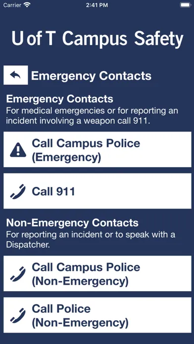 Tangkapan layar U of T Campus Safety