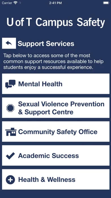 Tangkapan layar U of T Campus Safety