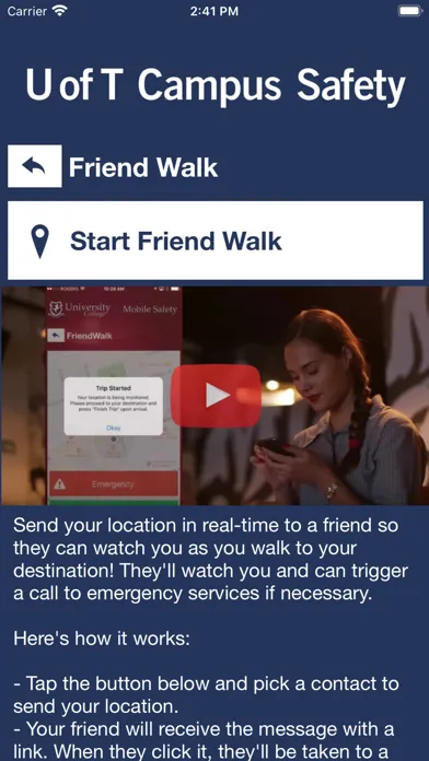 Tangkapan layar U of T Campus Safety