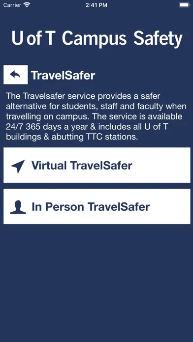 Tangkapan layar U of T Campus Safety