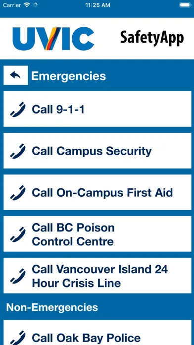 UVic SafetyApp Screenshots