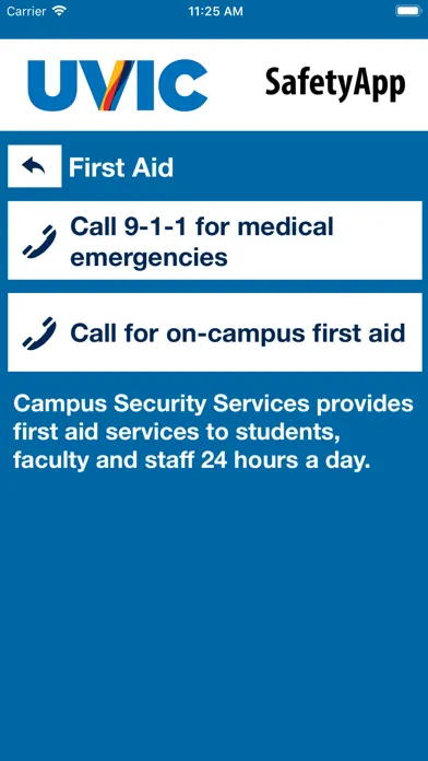 UVic SafetyApp Screenshots