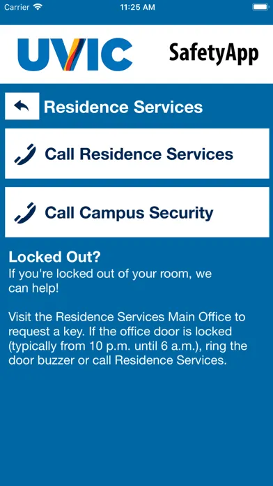 UVic SafetyApp Screenshots