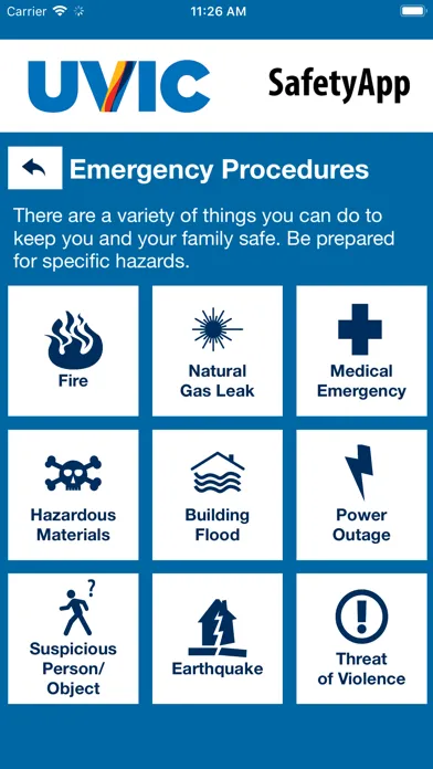 UVic SafetyApp Screenshots