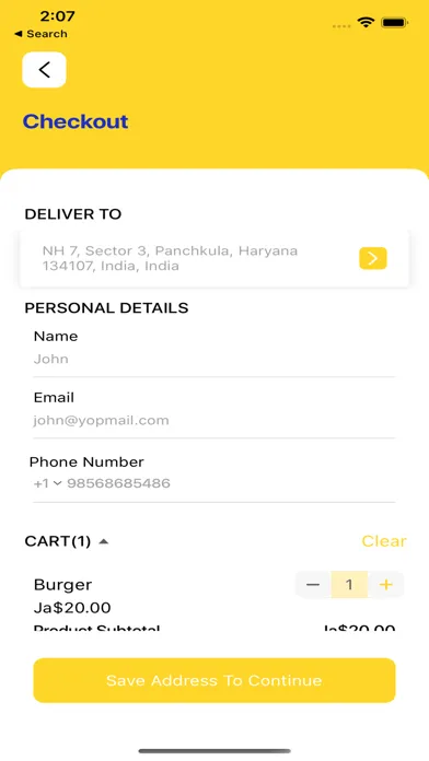 Capturas de tela do Doorstep JA Food Delivery