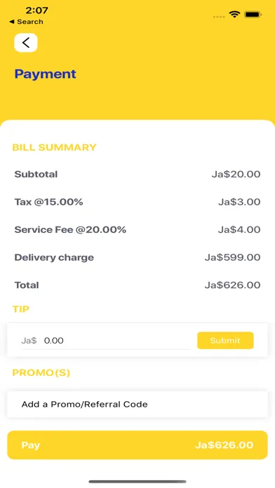 Capturas de tela do Doorstep JA Food Delivery