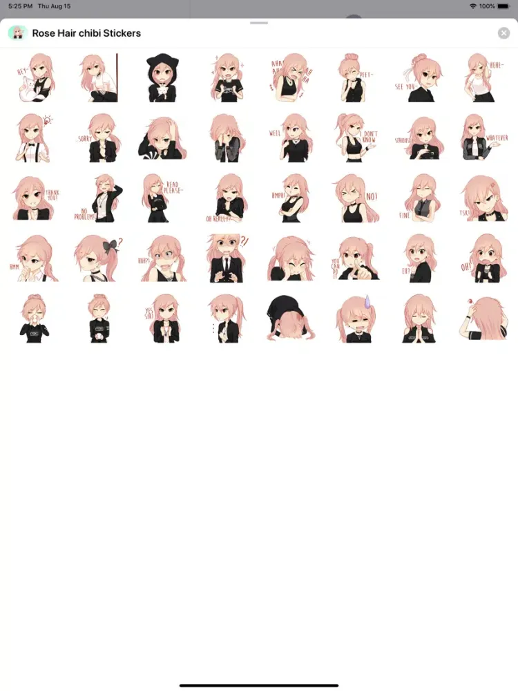 Rose Hair Anime Stickers iPad  Screenshots
